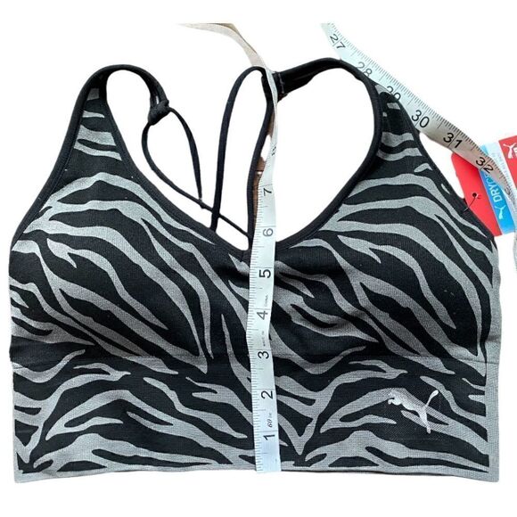 PUMA Gray and Black Zebra Cross-back Sports Bra - Picture 10 of 12